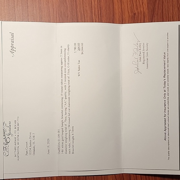 C.F.Reuschlein 14 kt White Gold With Diamonds and RUBY Bracelet - Picture 9 of 12